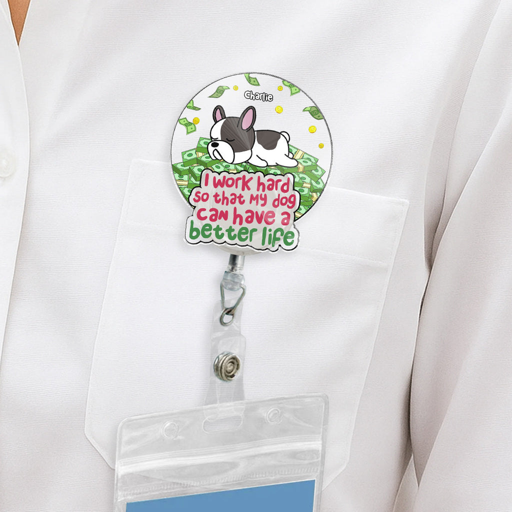 Custom Photo ID Holder, Graduation Christmas Birthday Gifts for Dog Lovers • Better Life - Personalized Acrylic Badge Reel