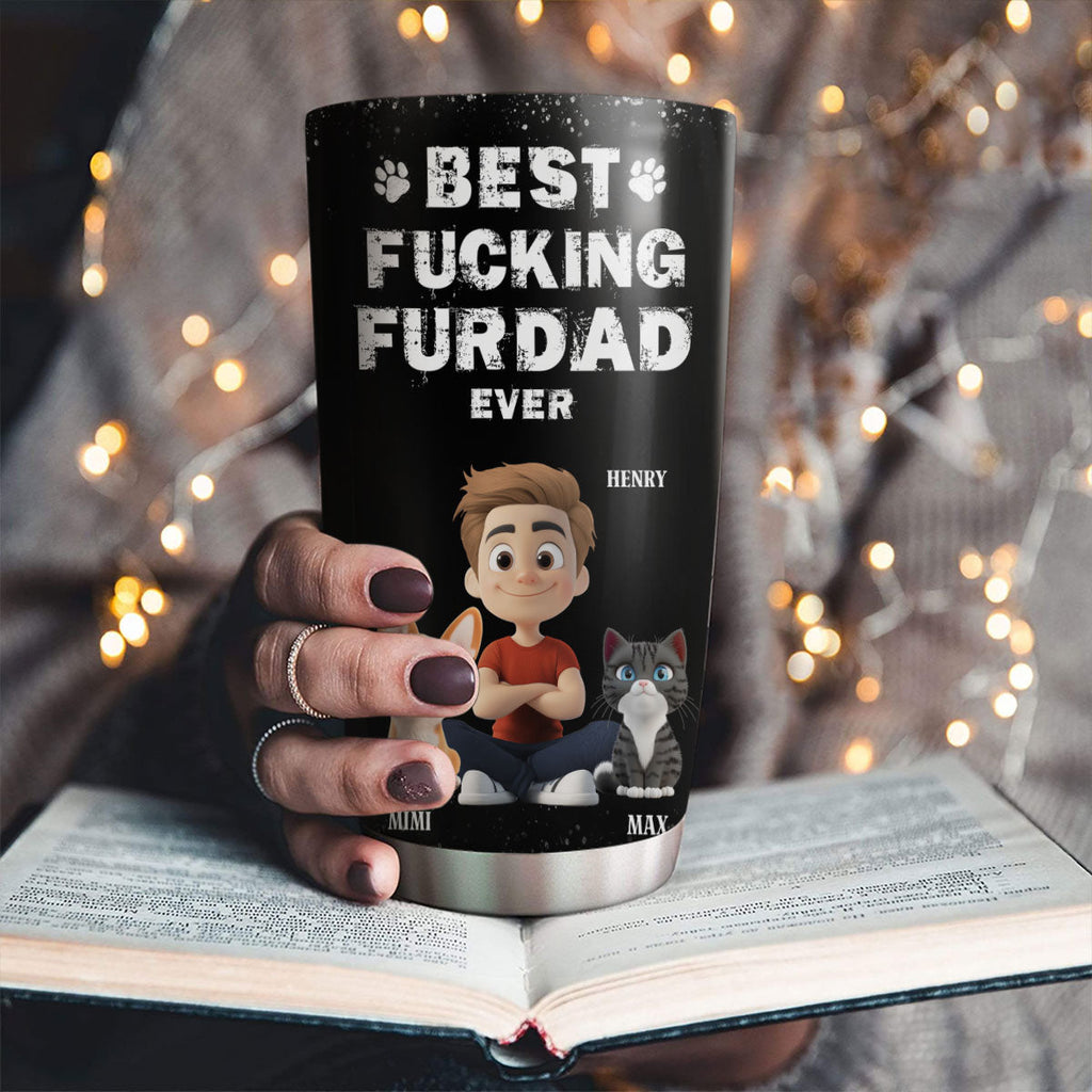 Custom Christmas Birthday Gifts For Pet Dad, Pet Lovers • This Is The Best Fur Dad - Personalized Tumbler