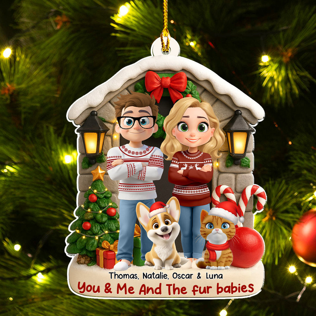 Custom Christmas Decor Home Birthday Gifts For Pet Lovers • Bond Of Fur Love - Personalized 3D Effect Acrylic Ornament