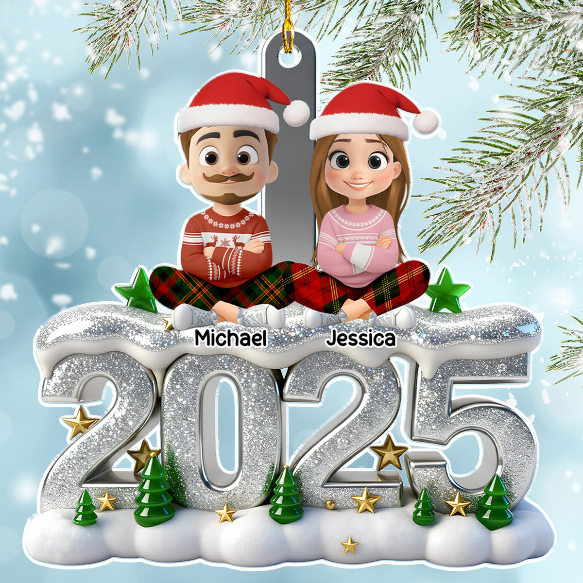 Such A Glittery Year - Personalized 3D Effect Acrylic Ornament