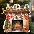 Stocking Christmas Family - Personalized Wood Ornament