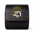 A Girl And Her Cat Photo - Personalized Leather Watch Case