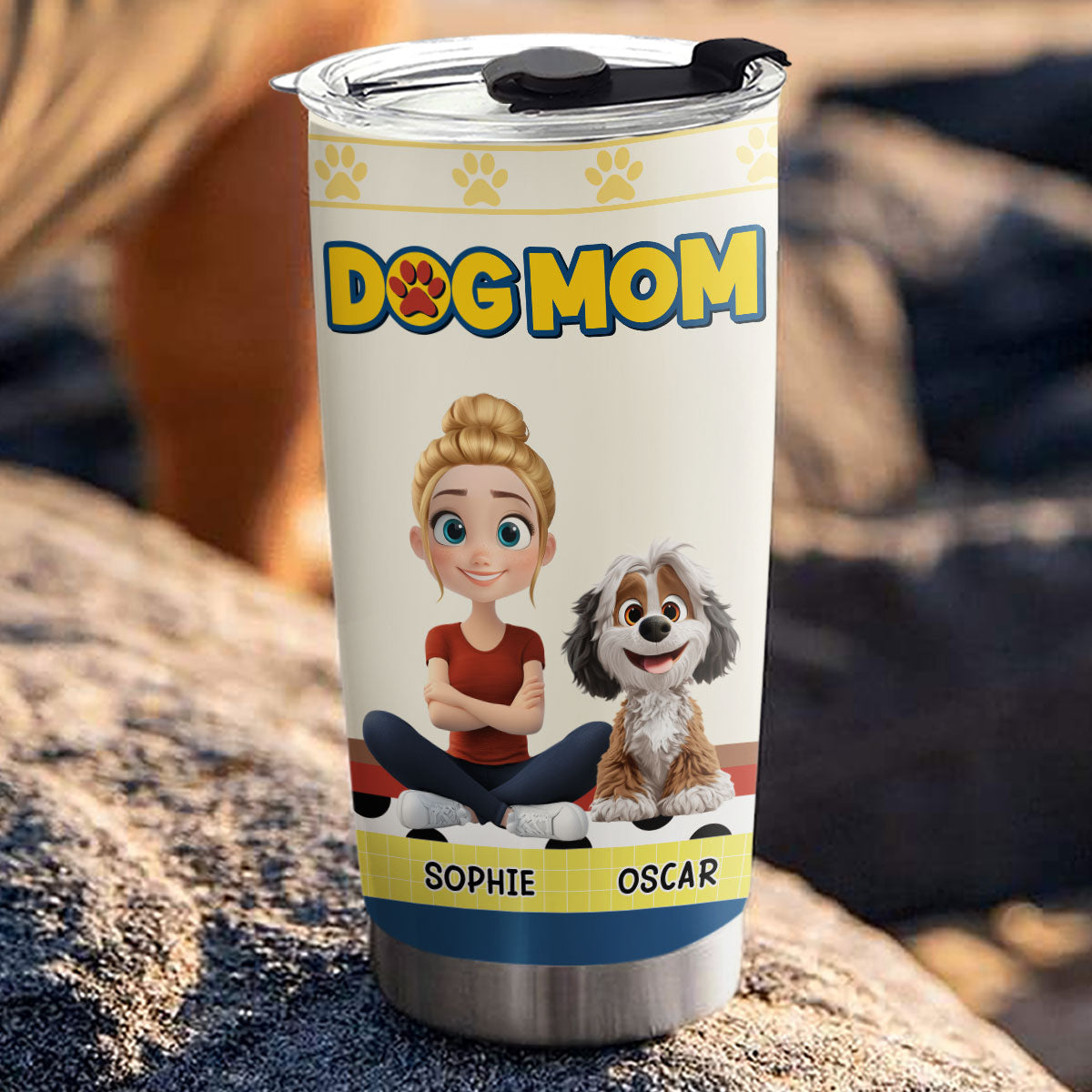 Custom Christmas Birthday Gifts For Dog Mom, Dog Lovers • Mom Story - Personalized Tumbler