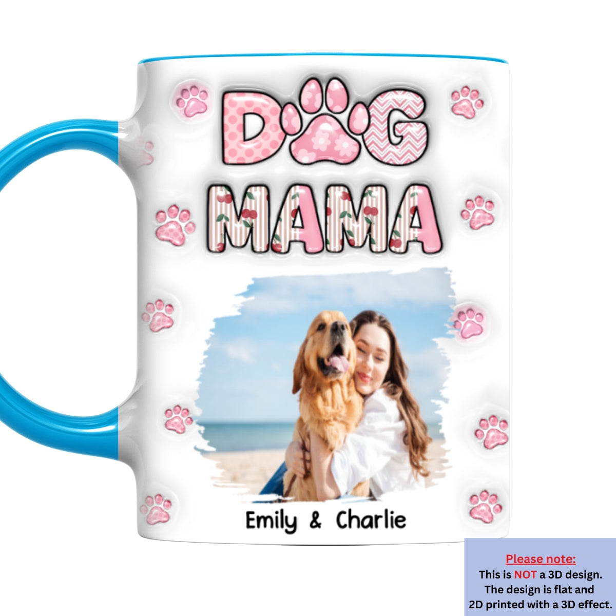 Custom Photo Christmas Birthday Gifts For Dog Mom, Dog Lovers • Cherry On Top Photo - Personalized 3D Inflated Effect Accent Mug