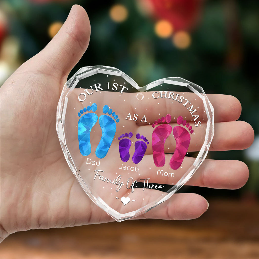 First Christmas As A Family - Personalized Glass Ornament