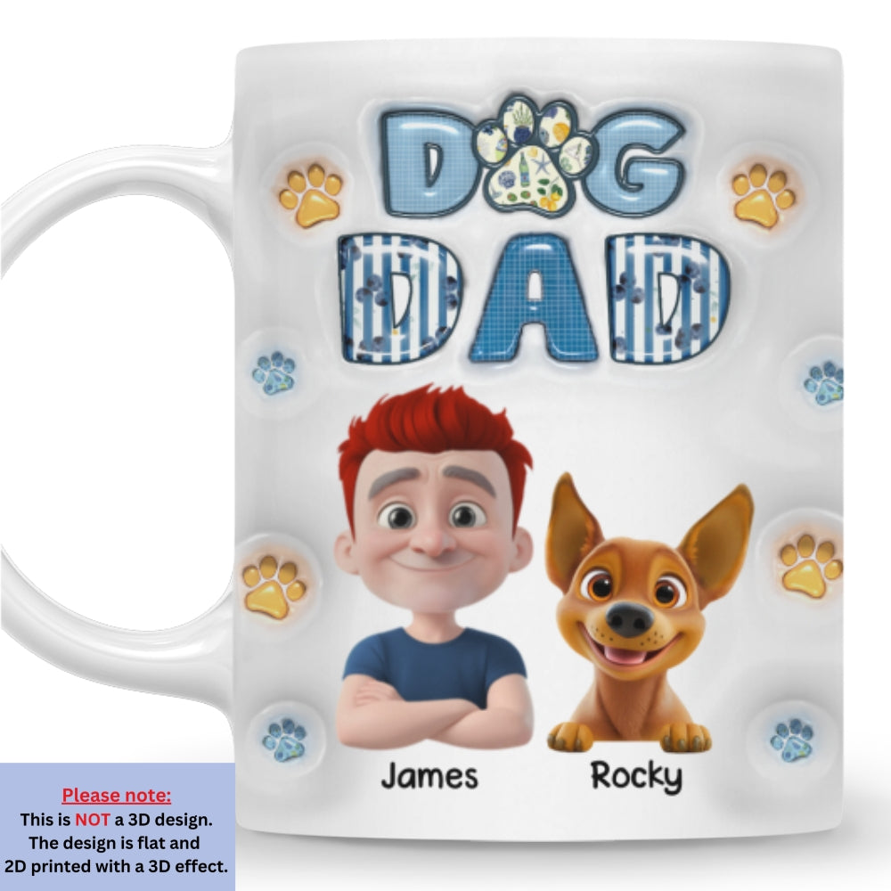 Custom Christmas Birthday Gifts For Dog Dad, Dog Lovers • My Baby On Top Of All - Personalized 3D Inflated Effect Mug