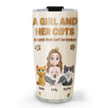 Custom Christmas Birthday Gifts For Cat Mom, Cat Lovers • A Girl And Her Cat Snowball - Personalized Tumbler