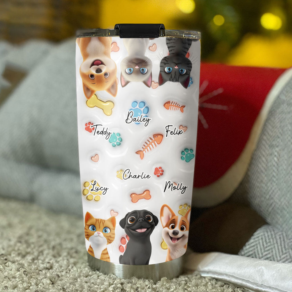 Custom Christmas Birthday Gifts For Pet Lovers • Cute Fur Baby - Personalized 3D Inflated Effect Tumbler