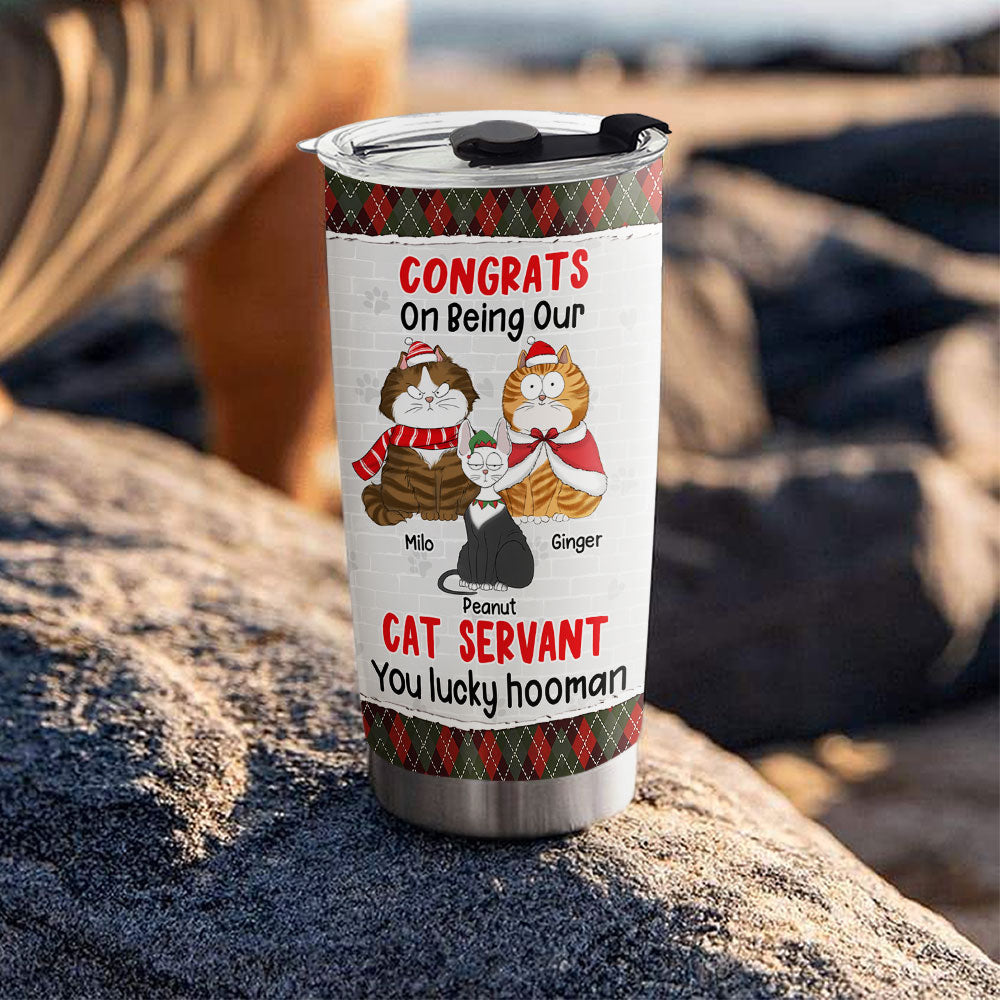 Custom Christmas Birthday Gifts For Pet Lovers • Congrats Lucky Hooman - Personalized Tumbler