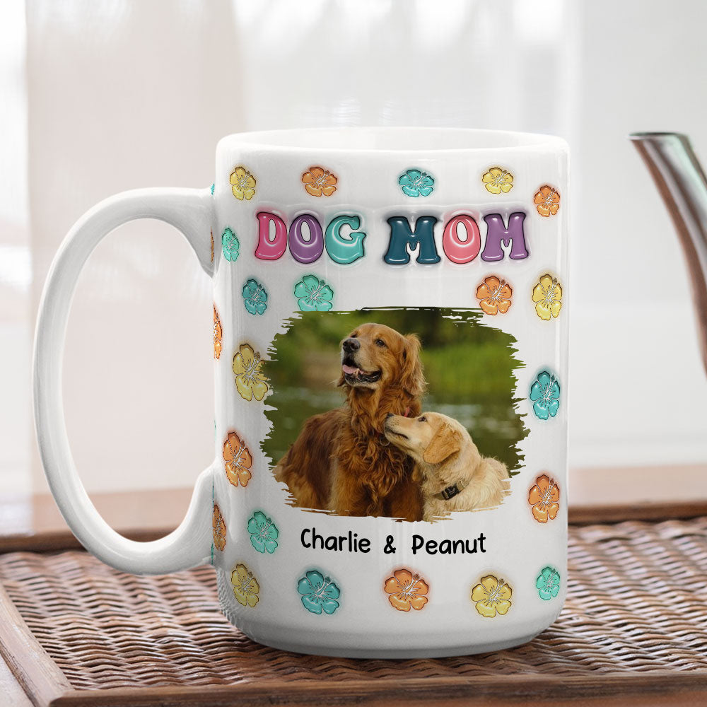 Custom Photo Mother's day Birthday Gifts For Dog Mom, Dog Lovers • Dog Mom Summer Photo - Personalized 3D Inflated Effect Mug