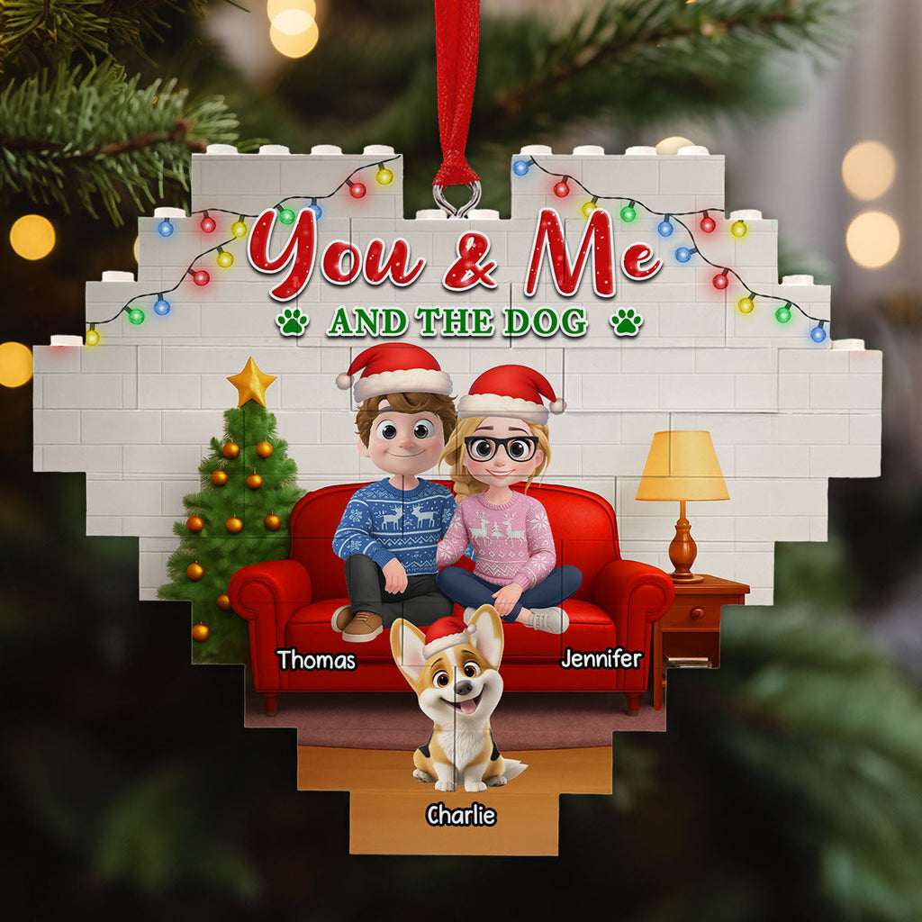 Custom Christmas Decor Home Birthday Gifts For Dog Lovers • In The Same Home - Personalized 3D Effect Heart Puzzle Ornament
