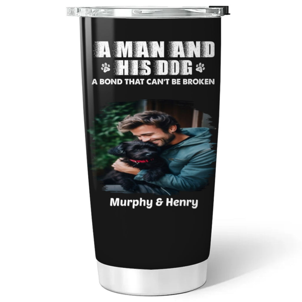 Custom Photo Father's day Birthday Gifts For Dog Dad, Dog Lovers • Best Dog Dad Ever Photo- Personalized Tumbler