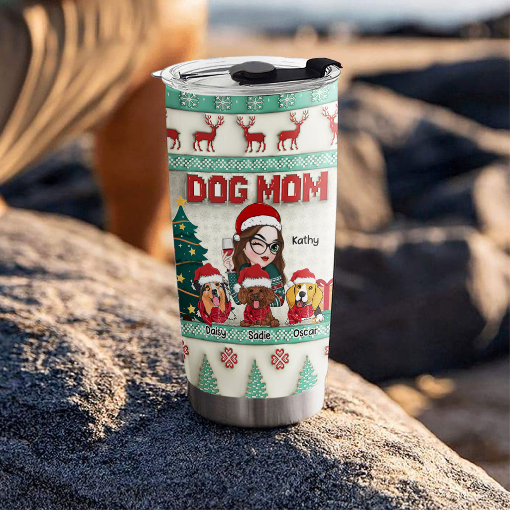 Custom Mother's day Birthday Gifts For Pet Mom, Pet Lovers • Special Dog Mom - Personalized 3D Inflated Effect Tumbler