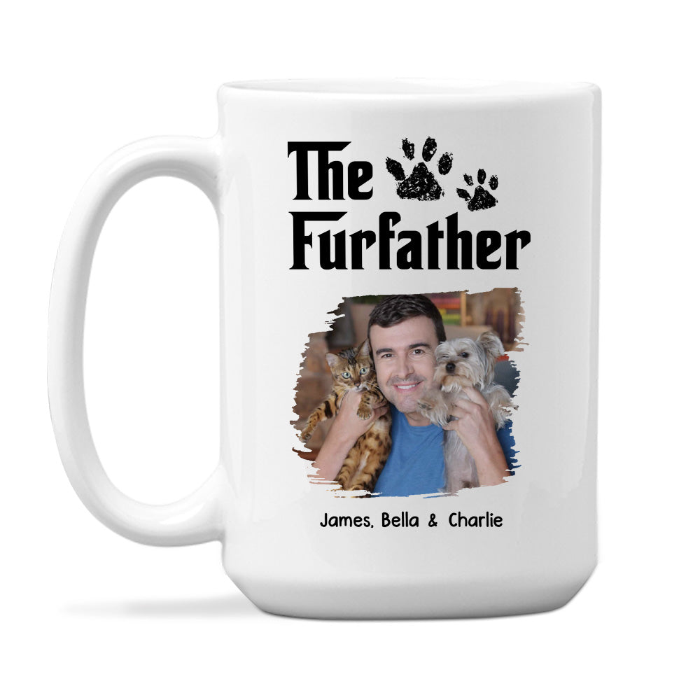 Custom Photo Father's day Birthday Gifts For Pet Dad, Pet Lovers • White Cool Pet Father Photo - Personalized Coffee Mug