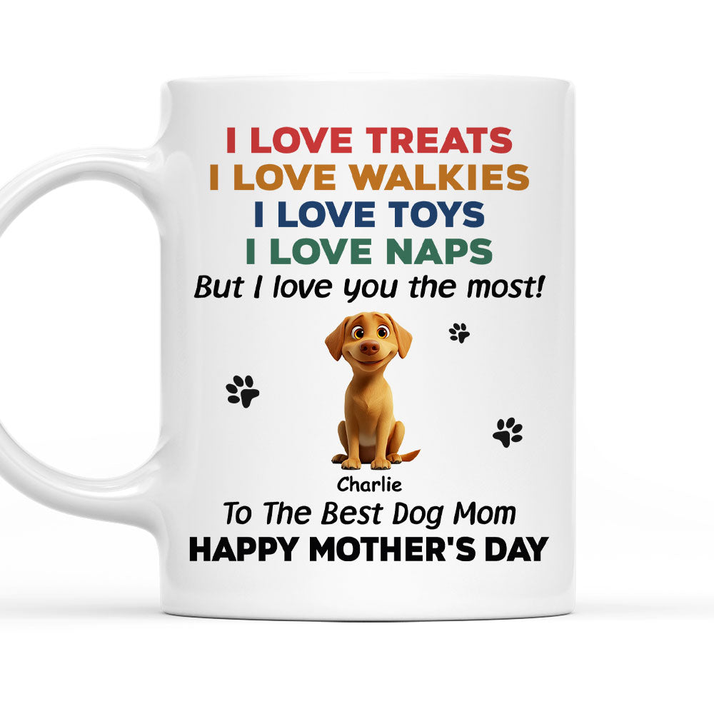 Custom Mother's Father's day Birthday Gifts For Dog Lovers • Love You The Most Version 4 - Personalized Coffee Mug