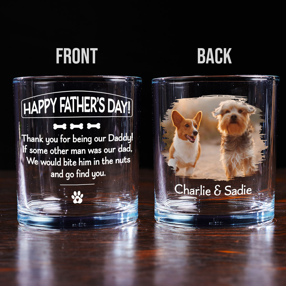 Pawsitively Lucky To Bark Photo - Personalized Whiskey Glass