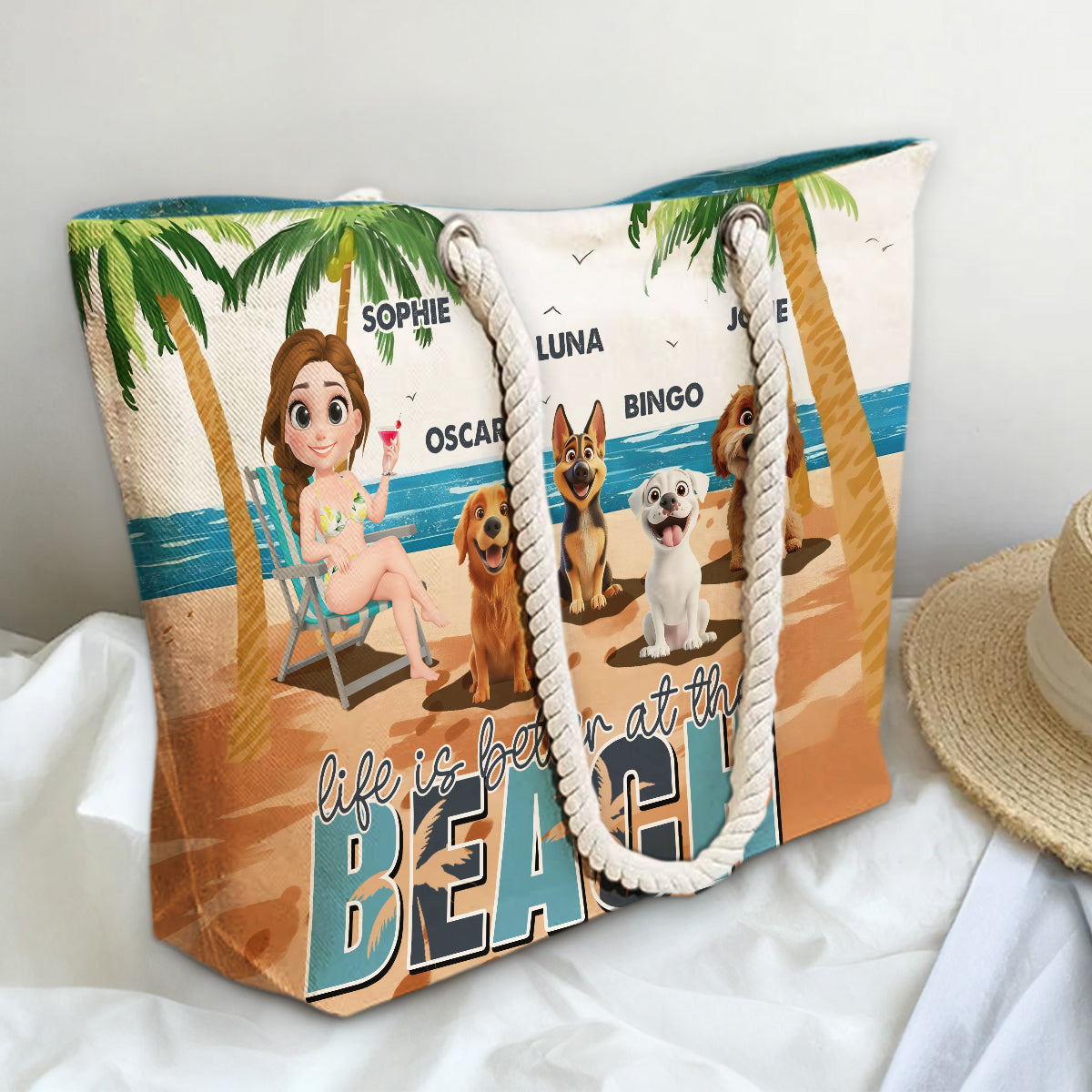Life Is Better - Personalized Beach Bag