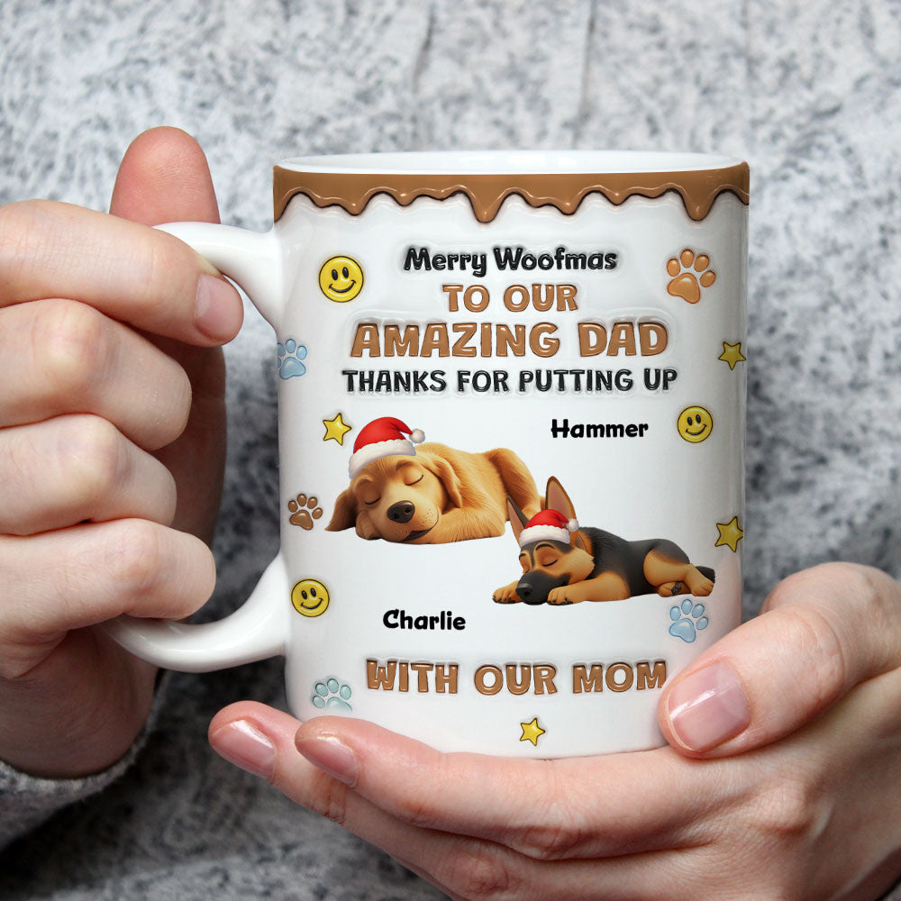 Custom Christmas Birthday Gifts For Dog Lovers • Thank You For All Things Dad - Personalized 3D Inflated Effect Mug
