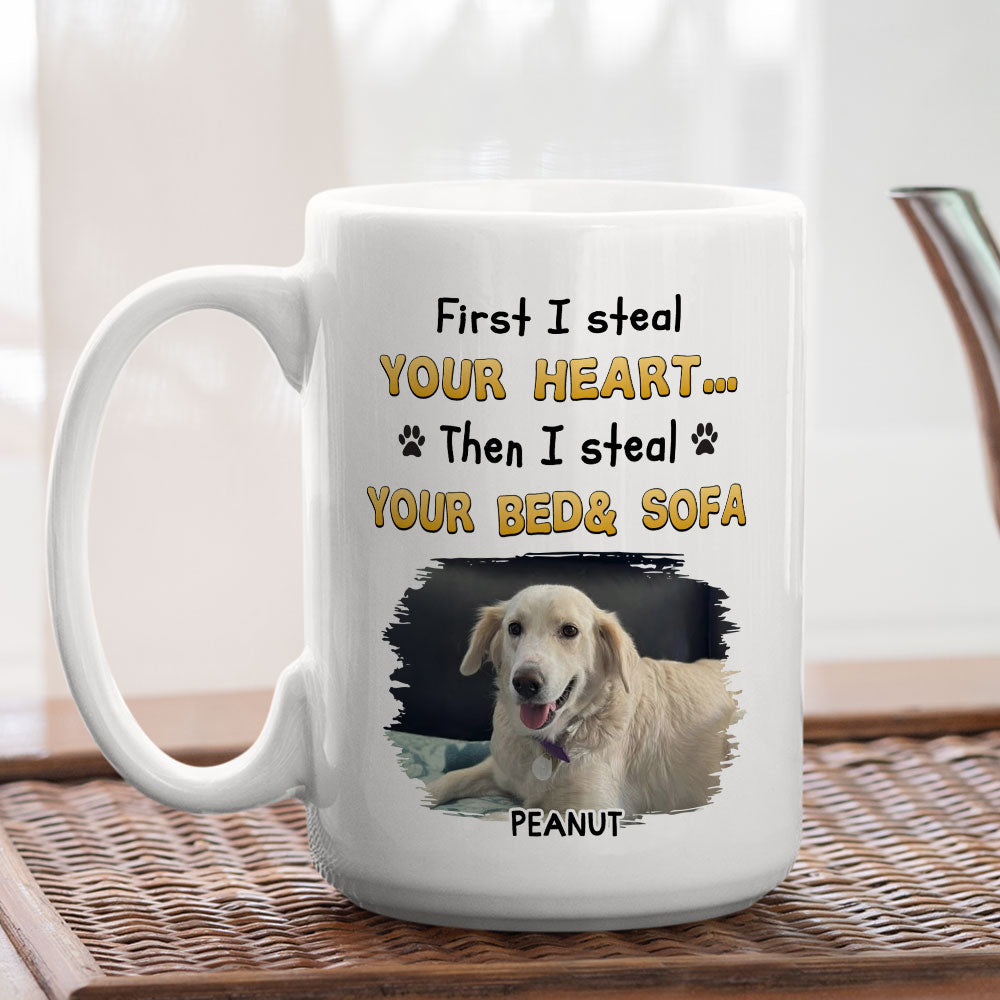 Custom Photo Christmas Birthday Gifts For Dog Lovers • Steal Your Heart Photo - Personalized Coffee Mug