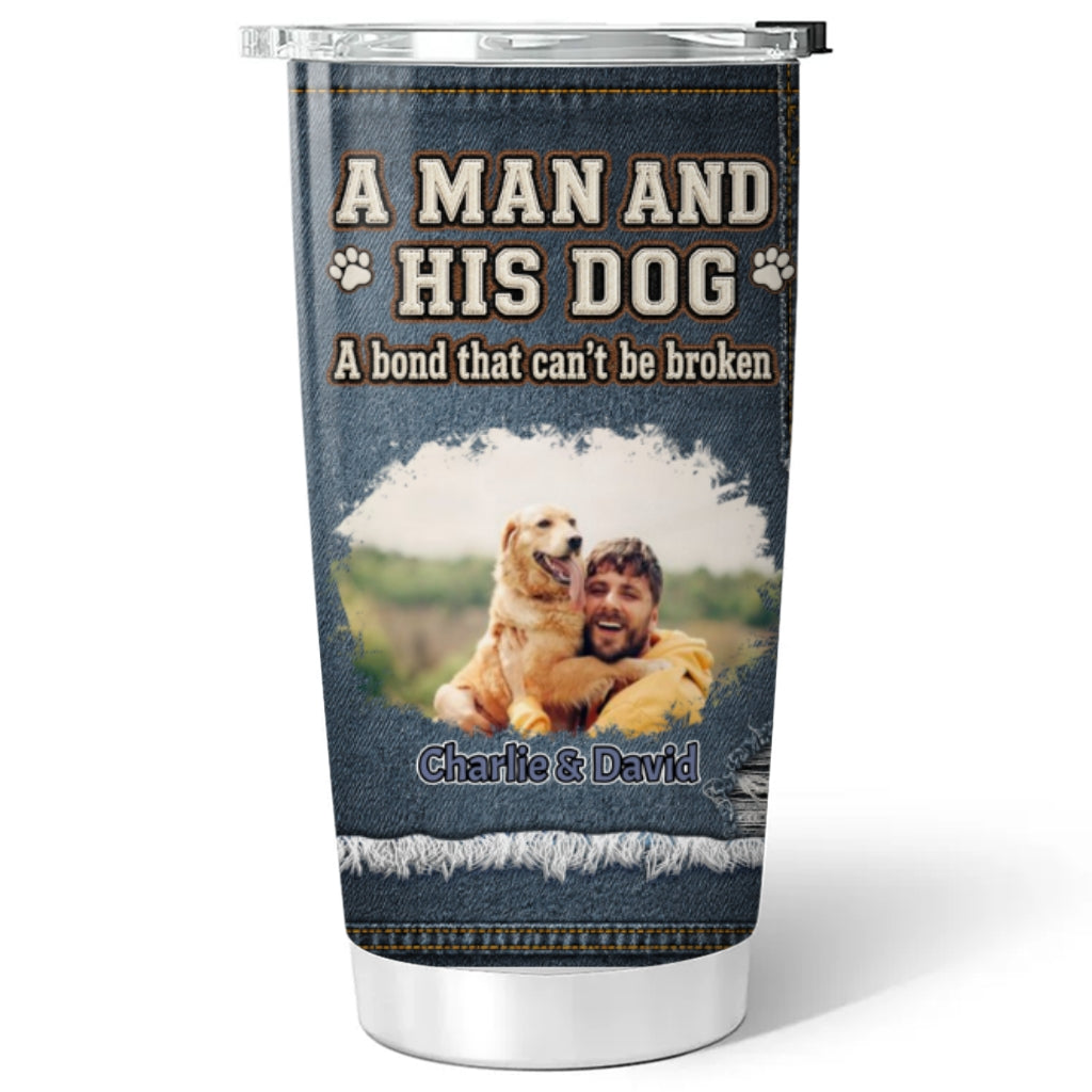 Custom Photo Father's day Birthday Gifts For Dog Dad, Dog Lovers • An Everlasting Bond Photo - Personalized 3D Effect Tumbler