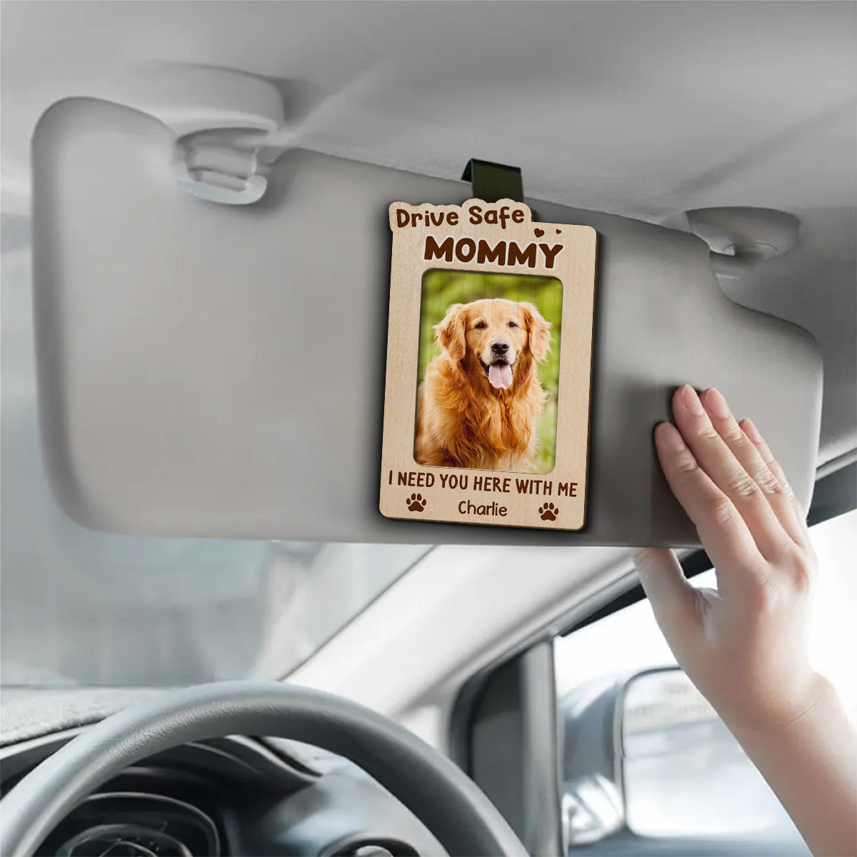 Drive Safe Dog Mom Dad - Personalized Car Visor Clip