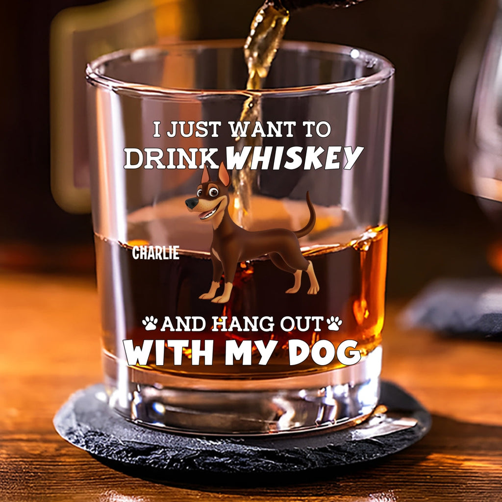 Hang Out With My Dog - Personalized Whiskey Glass
