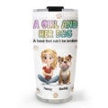 Custom Mother's day Birthday Gifts For Dog Mom, Dog Lovers • A Girl And Her Dog - Personalized 3D Inflated Effect Tumbler