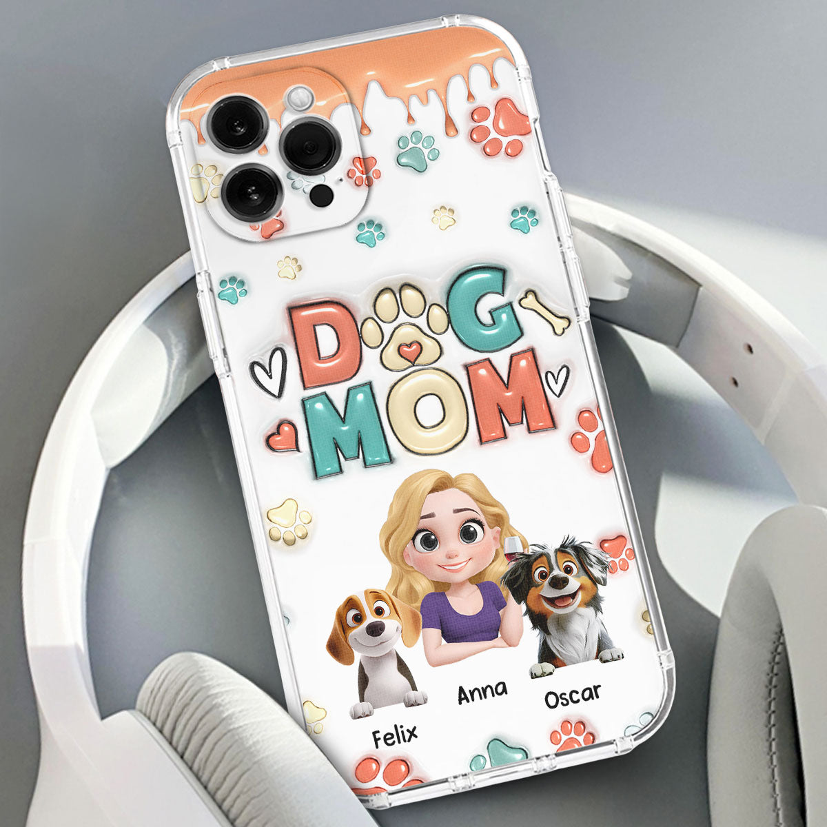 My Lovely Dog Cartoon - Personalized 3D Inflated Effect Phone Case