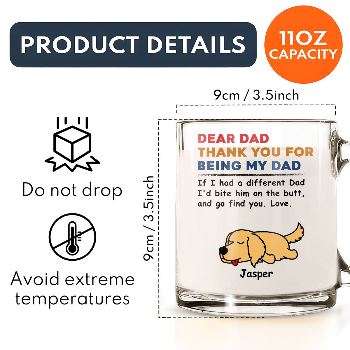 Custom Christmas Birthday Gifts For Dog Lovers • Bite On The Butt - Personalized Glass Mug