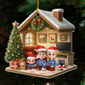 Custom Christmas Decor Home Birthday Gifts For Cat Lovers • Under A Happy Roof With Cats - Personalized 3D Effect Acrylic Ornament