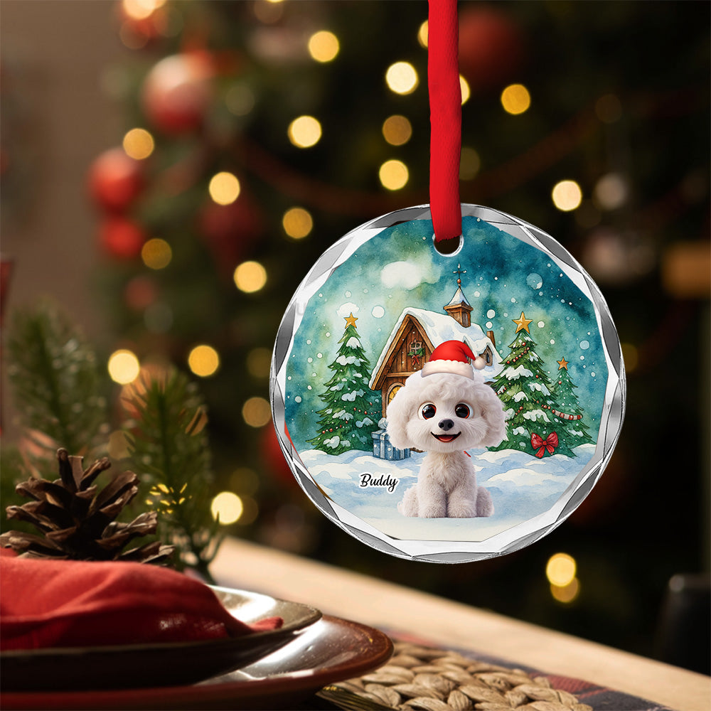Custom Christmas Decor Home Birthday Gifts For Dog Lovers • Falling In Me - Personalized Glass Ornament