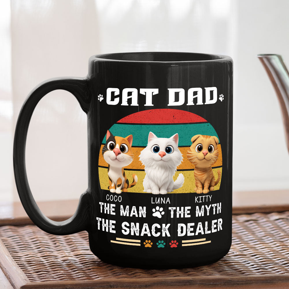 Custom Christmas Birthday Gifts For Cat Dad, Cat Lovers • Man Myth Dealer - Personalized Coffee Mug