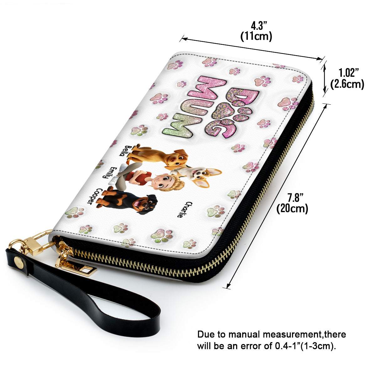 Dog Mom Lovely Chibi - Personalized 3D Inflated Effect Leather Wallet