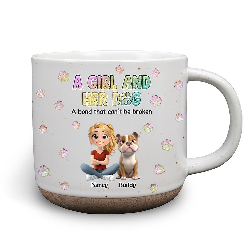 Custom Christmas Birthday Gifts For Dog Mom, Dog Lovers • A Girl And Her Dog - Personalized Pottery Mug