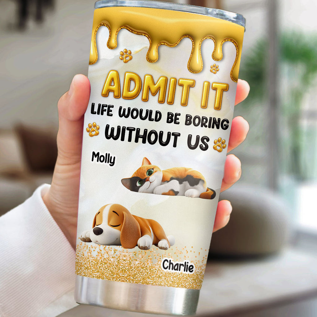 Custom Christmas Birthday Gifts For Pet Lovers • Love You Longer Pet Version - Personalized 3D Effect Tumbler