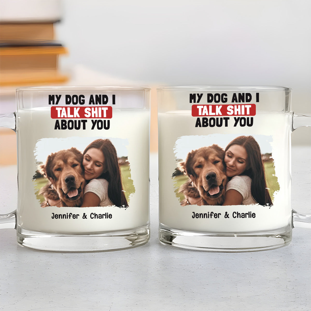 Custom Photo Christmas Birthday Gifts For Dog Lovers • Talk About You Photo - Personalized Glass Mug