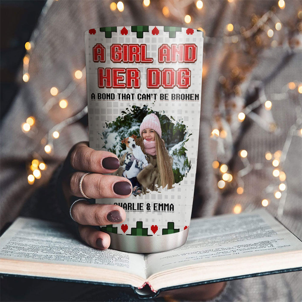 Custom Photo Christmas Birthday Gifts For Dog Lovers • Me And My Dog Christmas Photo - Personalized Tumbler