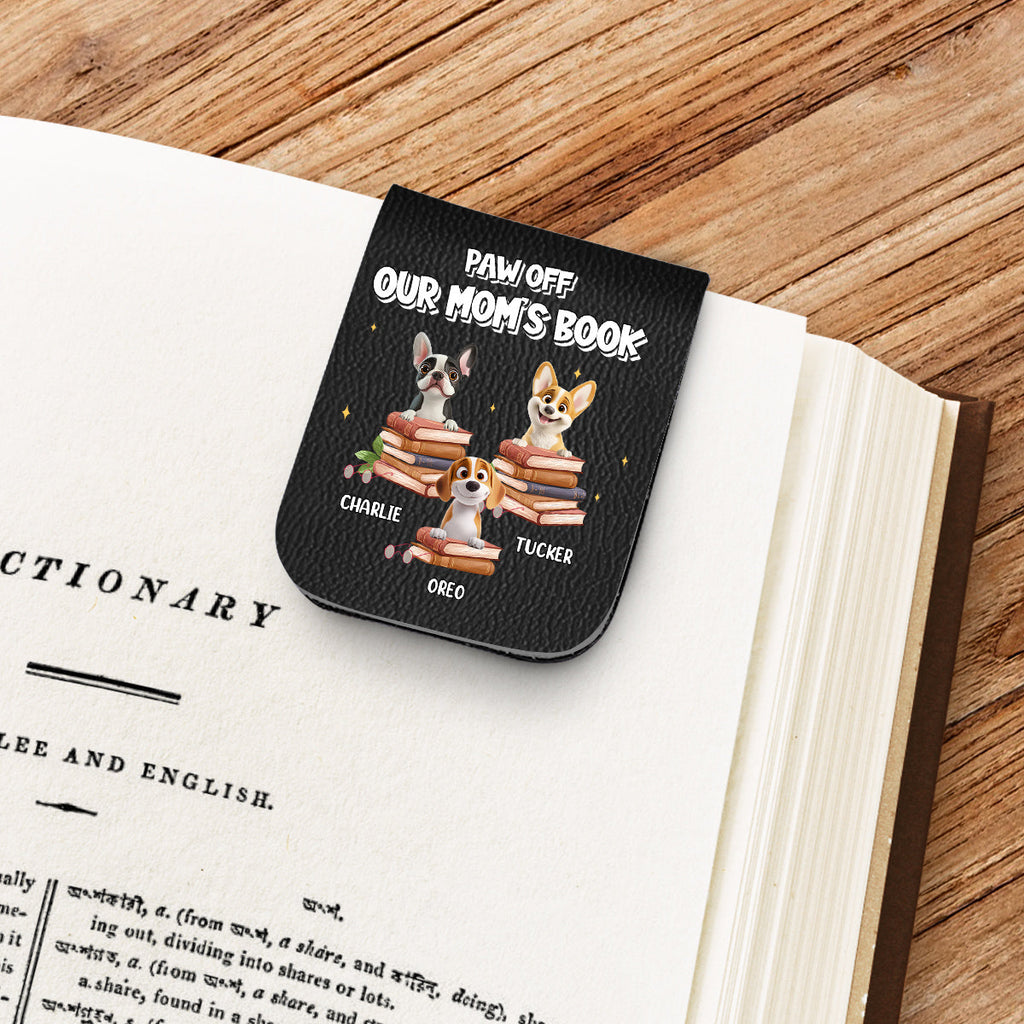 Paw Off This Book - Personalized Leather Bookmark