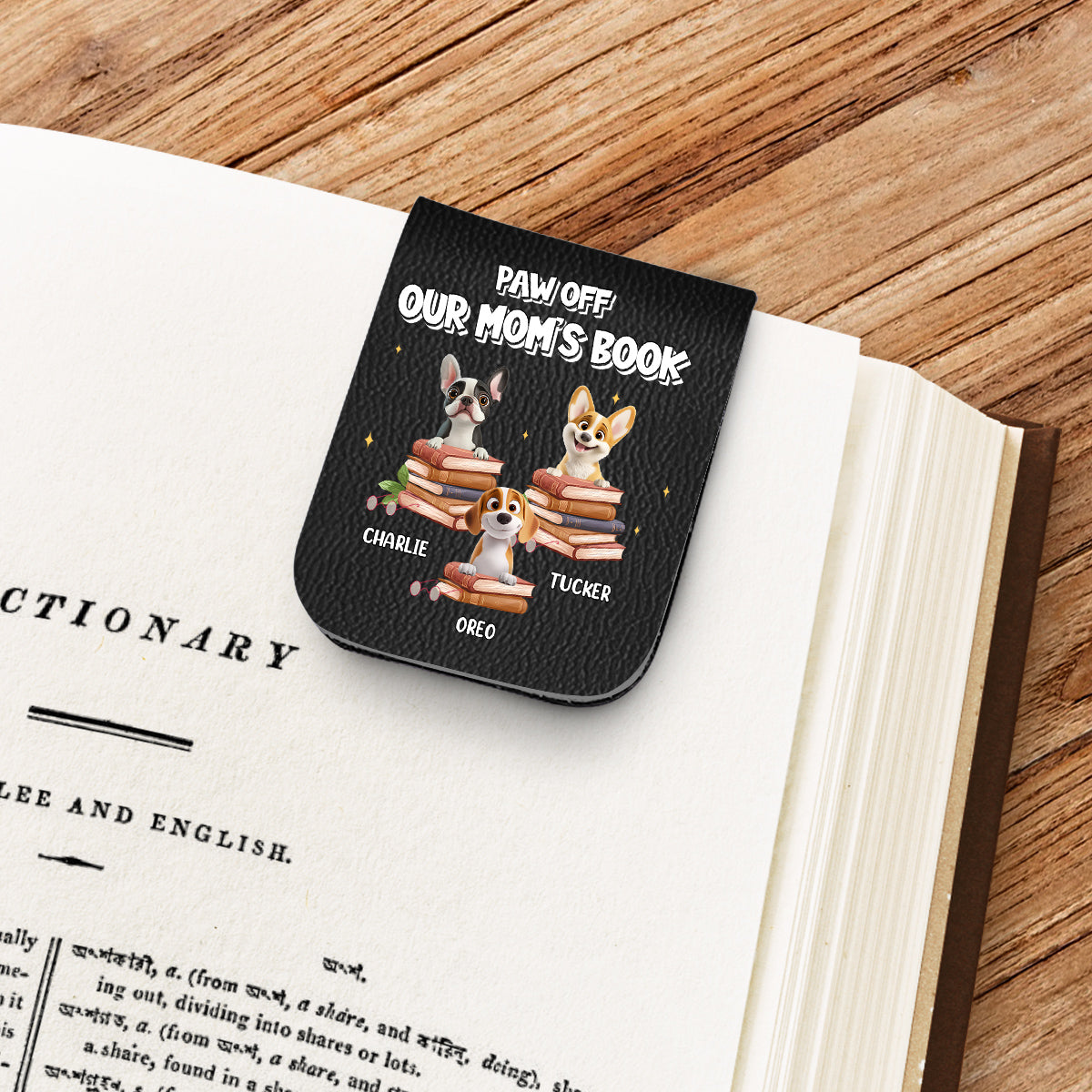 Paw Off This Book - Personalized Leather Bookmark