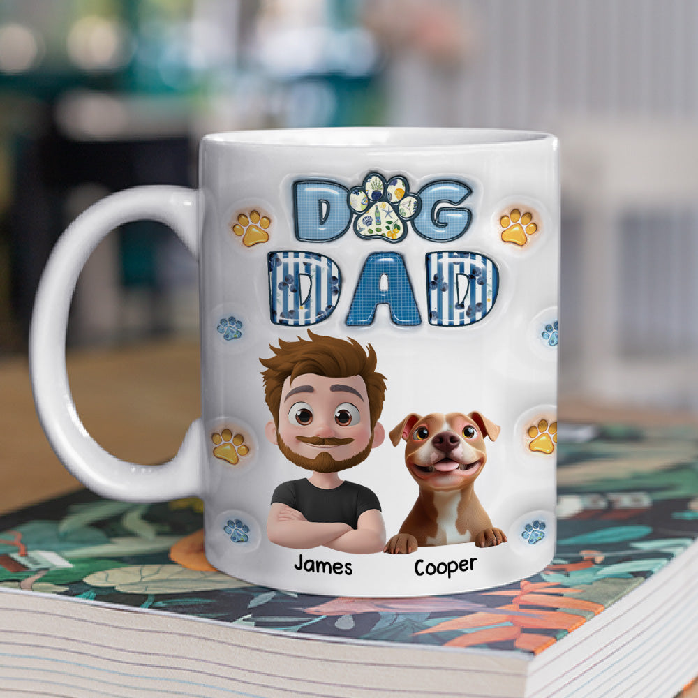 Custom Christmas Birthday Gifts For Dog Dad, Dog Lovers • My Baby On Top Of All - Personalized 3D Inflated Effect Mug