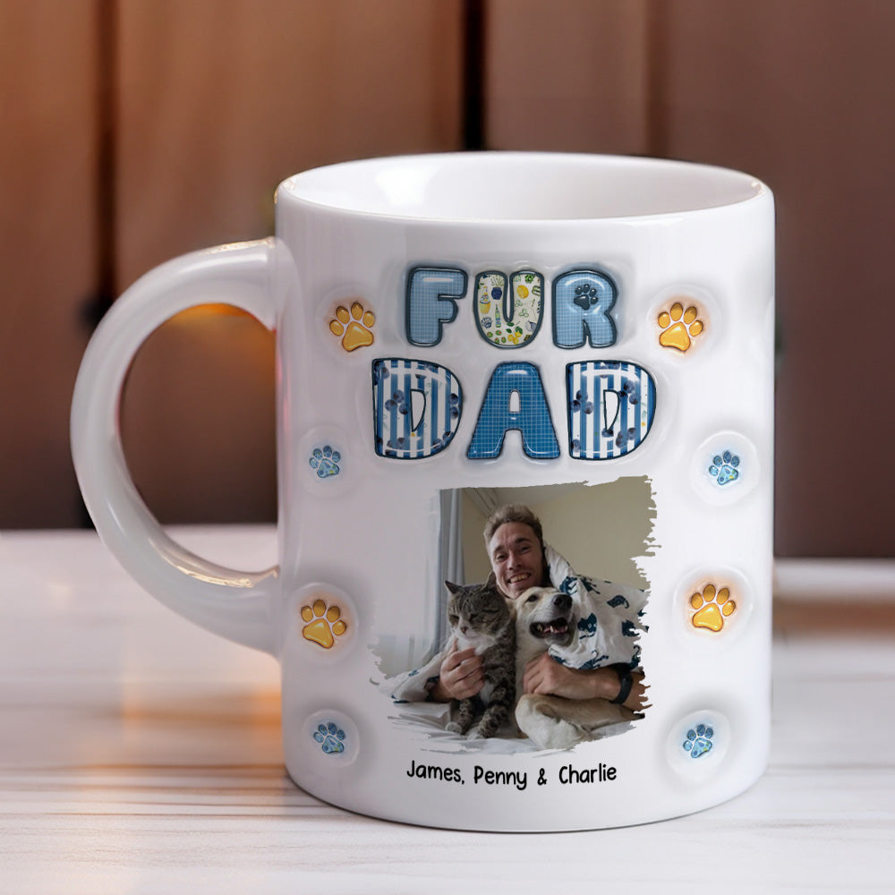 Custom Photo Christmas Birthday Gifts For Pet Dad, Pet Lovers • My Baby On Top Of All Photo - Personalized 3D Inflated Effect Mug