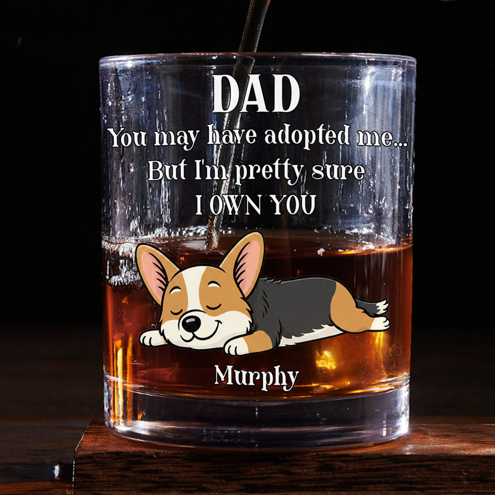 May Have Adopted Retro Sleeping Dog - Personalized Whiskey Glass
