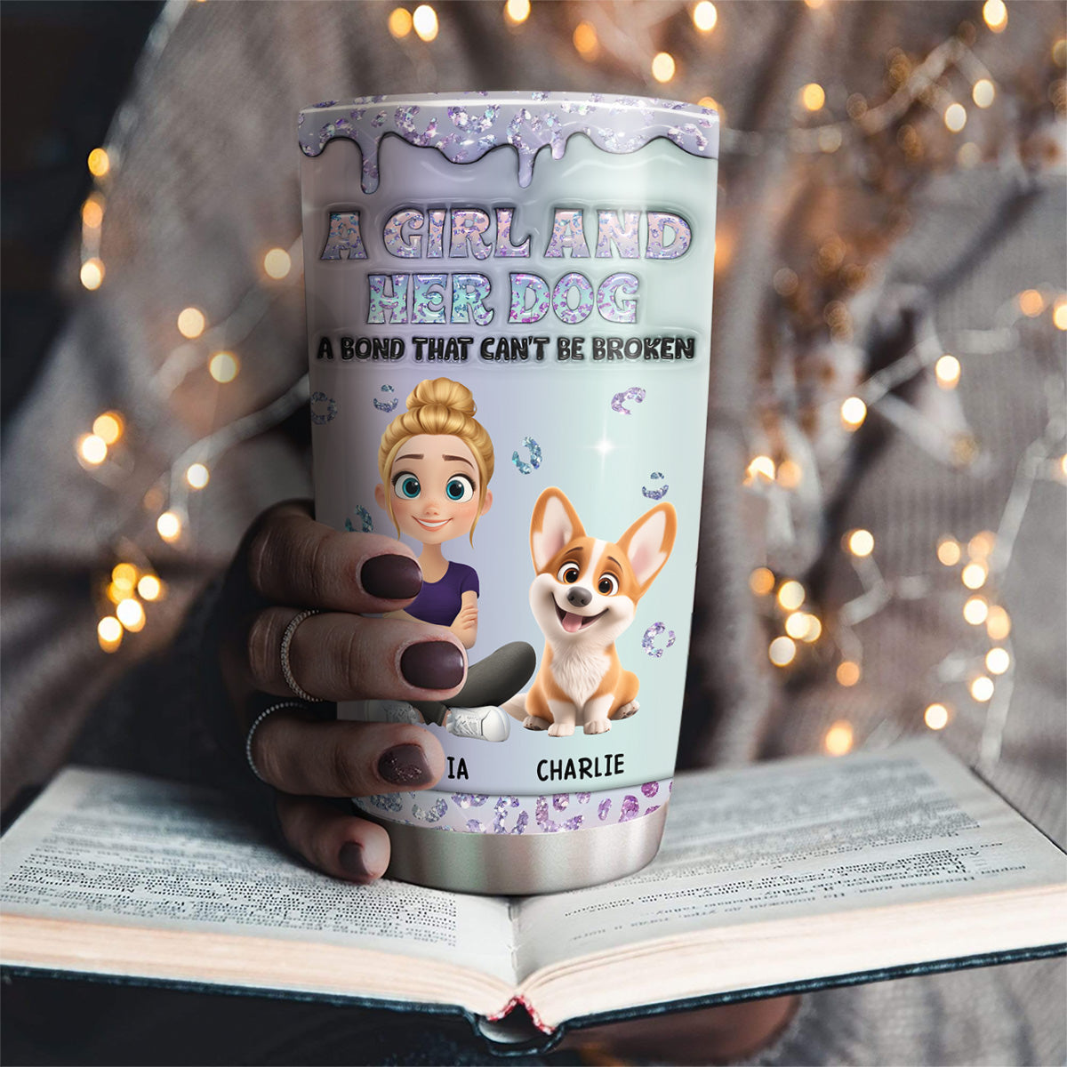Custom Christmas Birthday Gifts For Dog Mom, Dog Lovers • Give You My Love - Personalized 3D Effect Tumbler