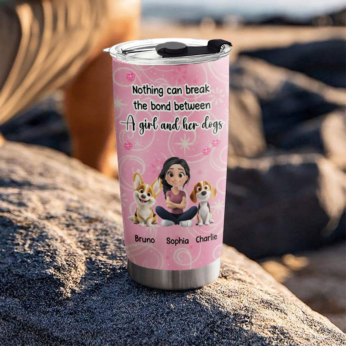 Custom Christmas Birthday Gifts For Dog Mom, Dog Lovers • Girls Are In Love With Dogs - Personalized Tumbler