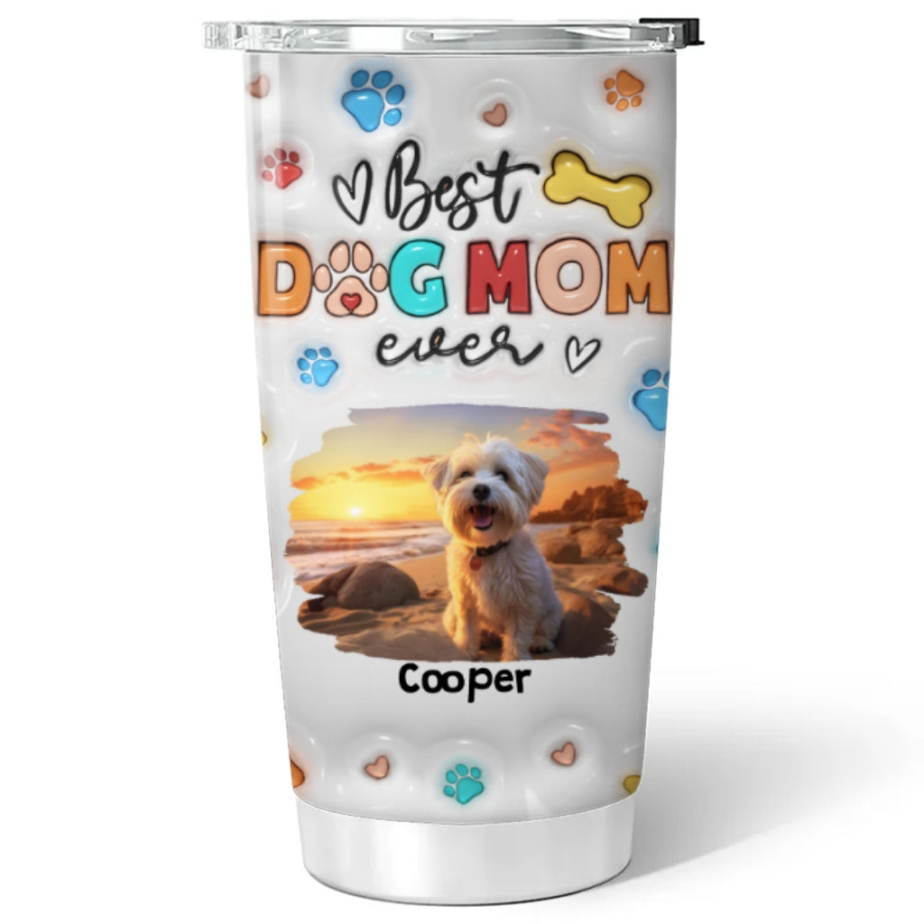 Custom Mother's day Birthday Gifts For Pet Mom, Pet Lovers • Mom Of The Dogs Ver 2 Photo - Personalized 3D Inflated Effect Tumbler