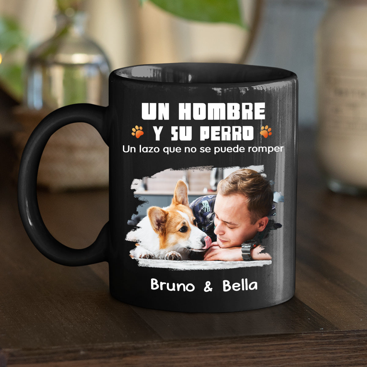 Custom Photo Christmas Birthday Gifts For Dog Lovers • Humano y su perro foto – Taza de café personalizada