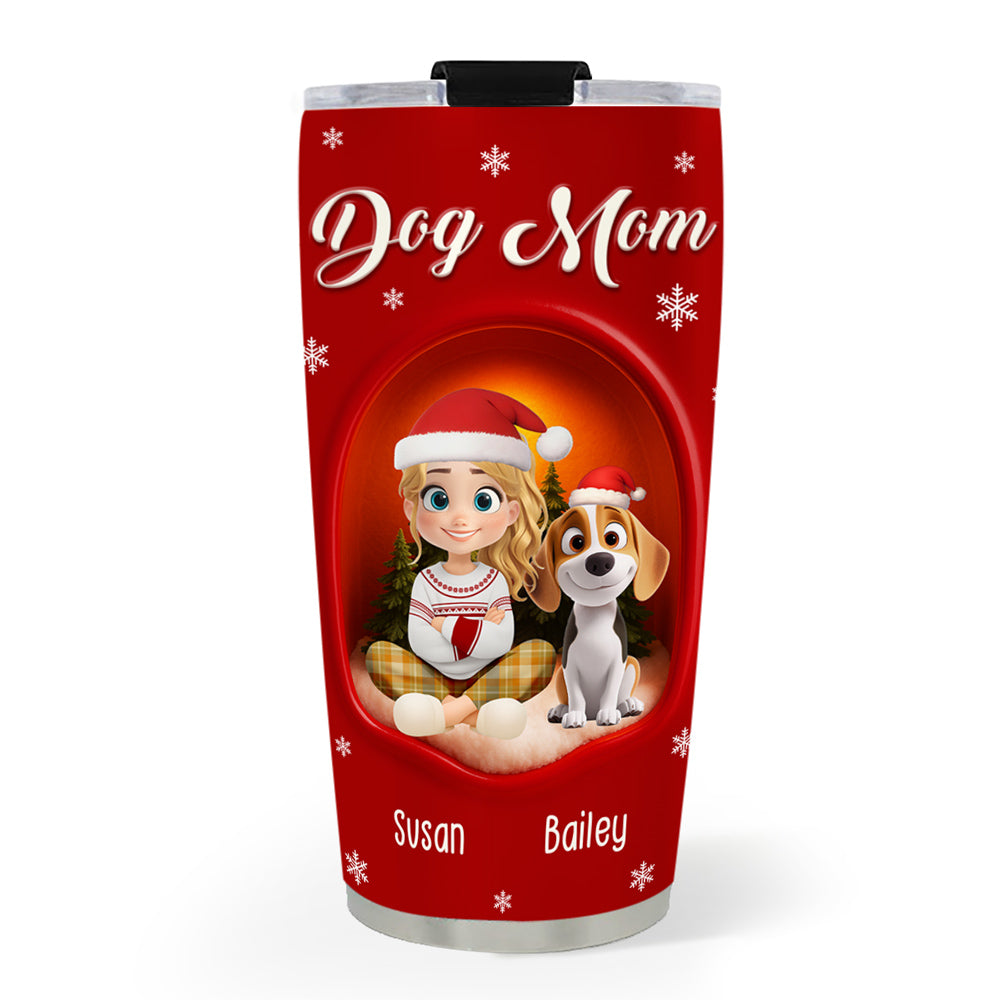 Custom Christmas Birthday Gifts For Dog Mom, Dog Lovers • Sleep Through Winter - Personalized Tumbler