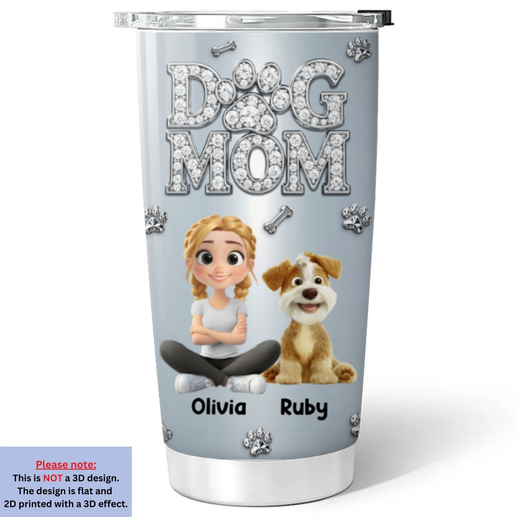 Custom Christmas Birthday Gifts For Dog Mom, Dog Lovers • A Glow Of Us - Personalized 3D Effect Tumbler