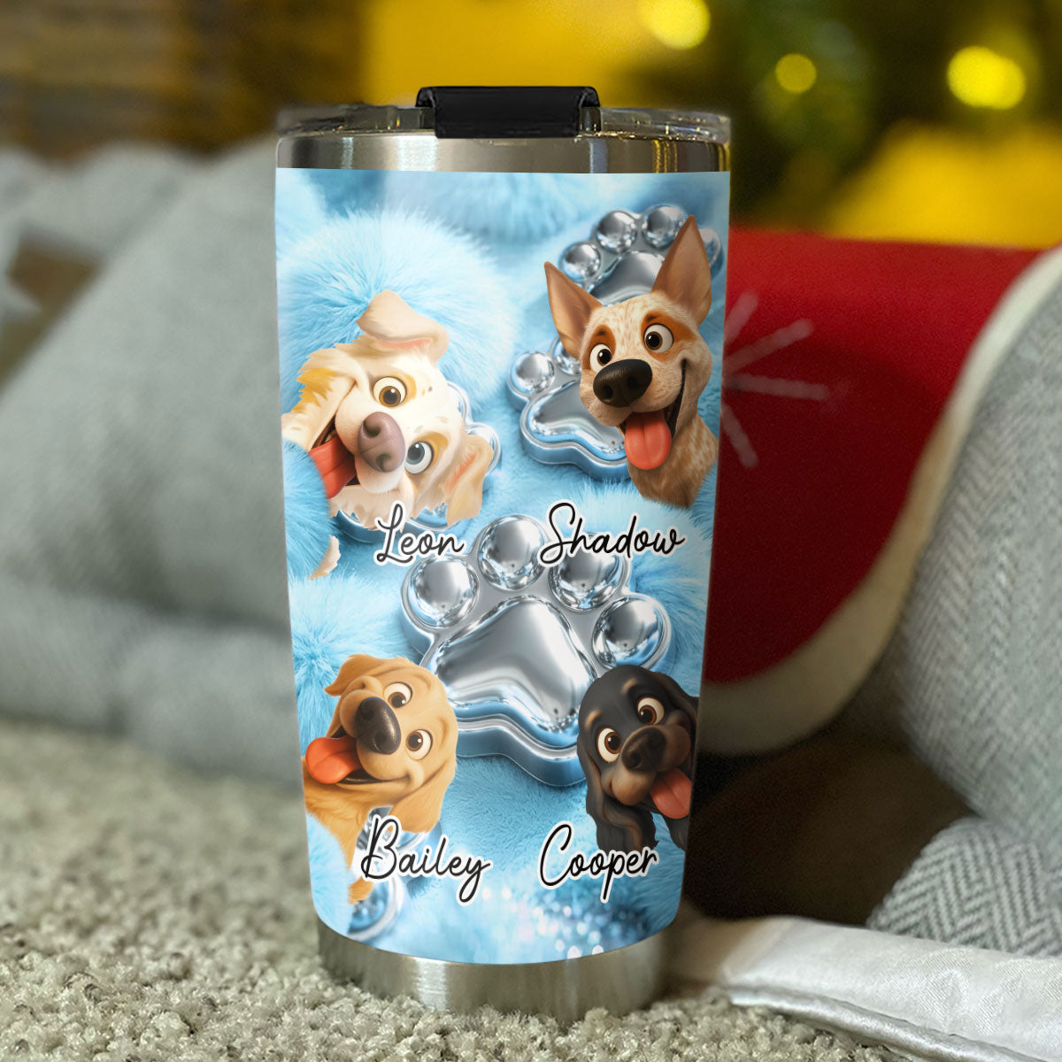 Custom Mother's day Birthday Gifts For Dog Mom, Dog Lovers • Cute Dogs - Personalized 3D Effect Tumbler