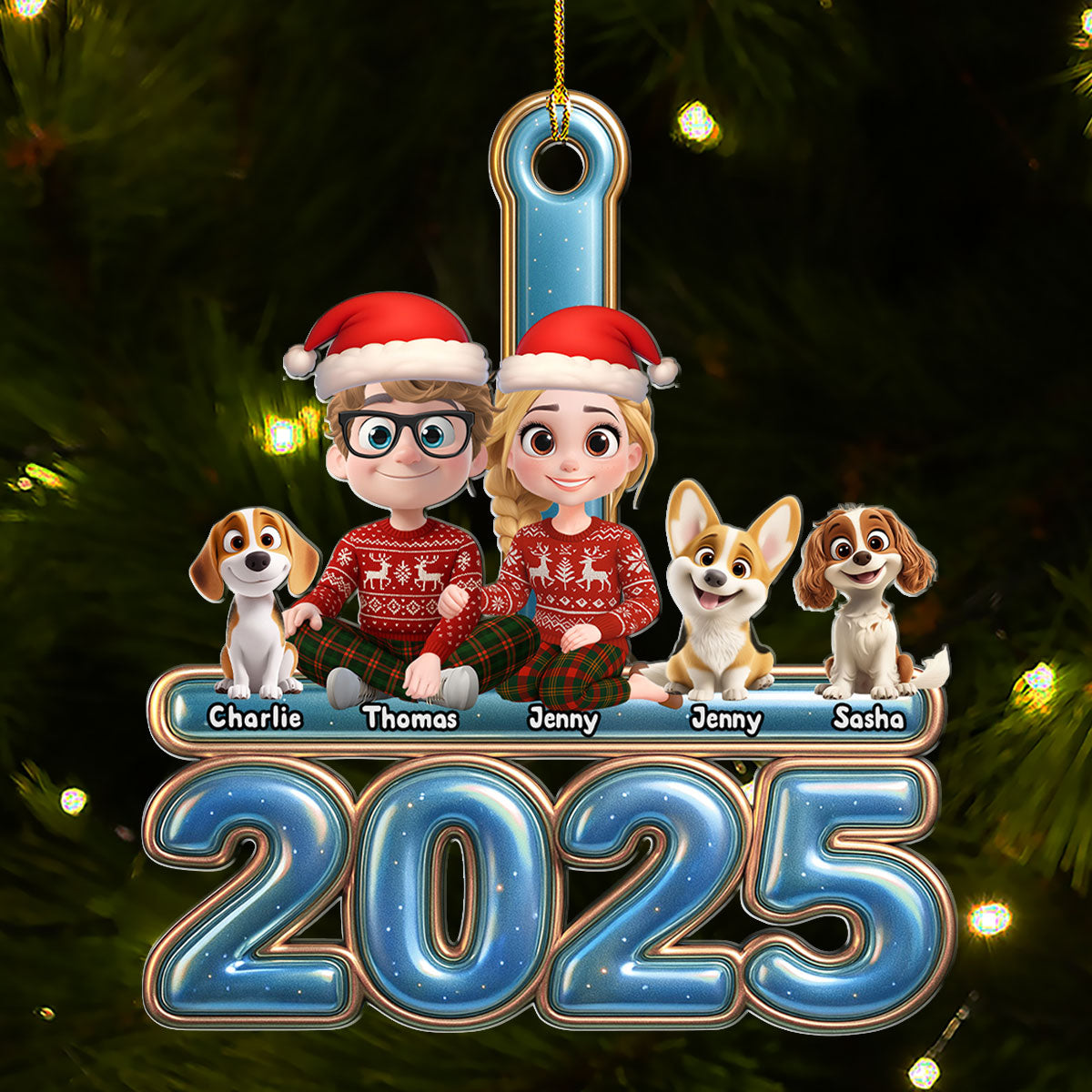 Custom Christmas Decor Home Birthday Gifts For Dog Lovers • We And Our Dog Blue - Personalized Acrylic Ornament